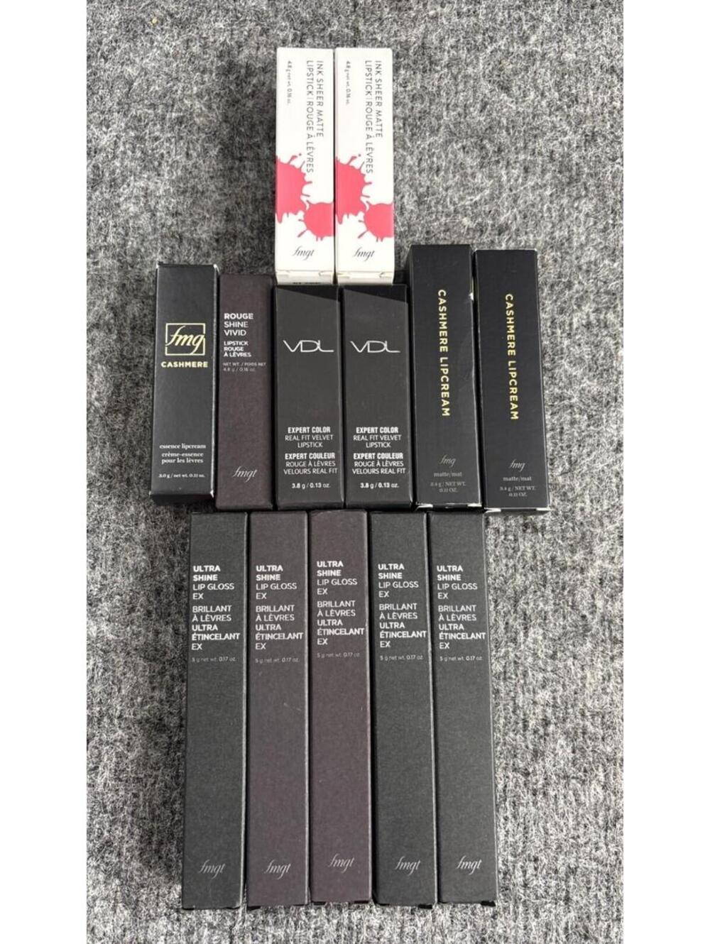 Assorted VDL & FMGT Lip Gloss Set Of 13 Shades - Ultra Shine & Cashmere Finish